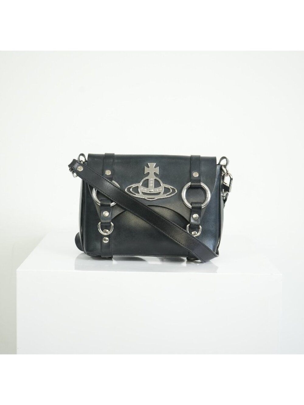 Vivienne Westwood Kim Crossbody Black Leather Bag
